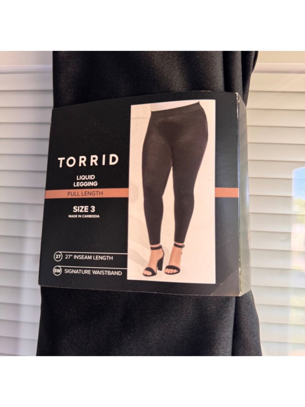 Torrid Womens Liquid Leggings Black Plus Size 3 Nylon Blend 27" Inseam New